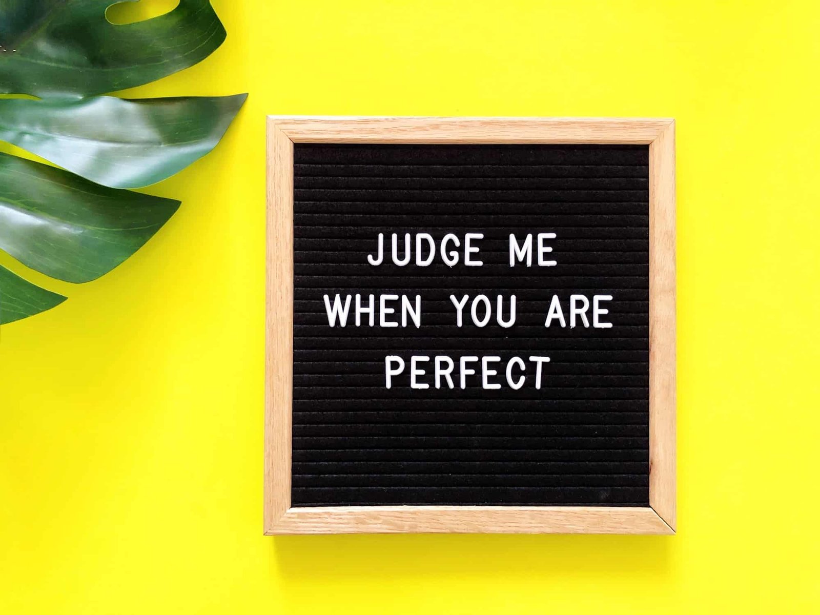 Judge me when you are perfect