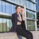 Stressed business woman