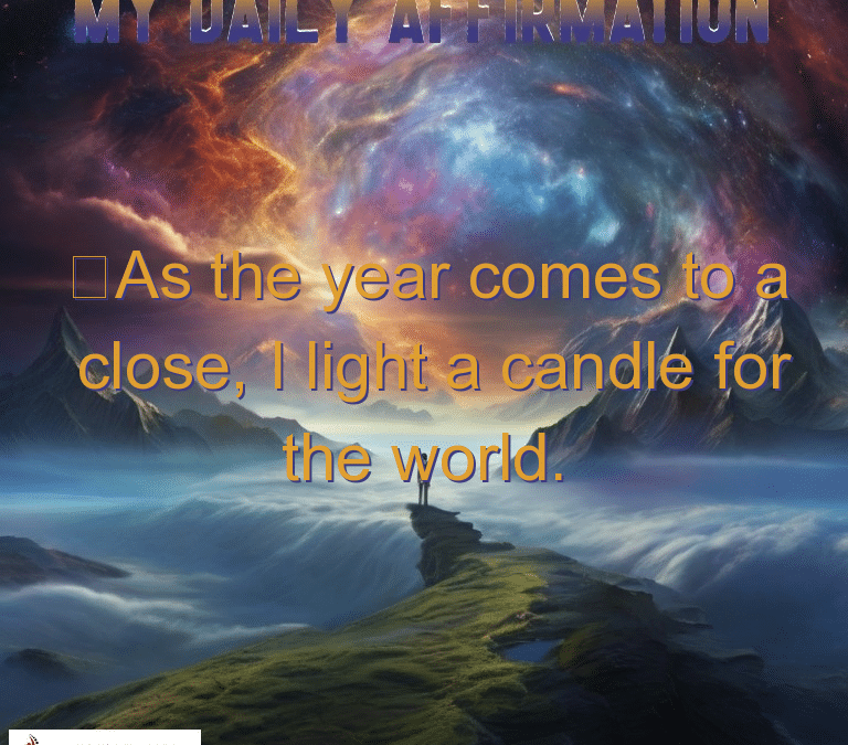 As the year comes to a close, I light a candle for the world.