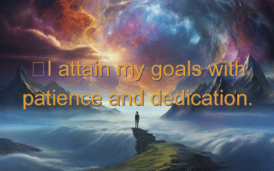 I attain my goals with patience and dedication.
