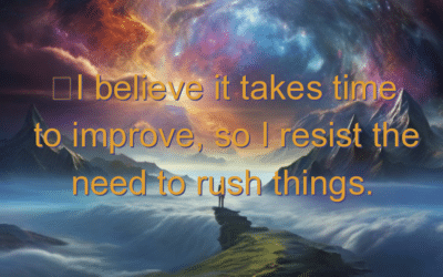 I believe it takes time to improve, so I resist the need to rush things.