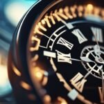 Close-up of an elegant watch face.