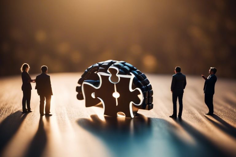 understanding mental health 10 important facts to remember pmt Miniature figures with puzzle sphere, business teamwork concept