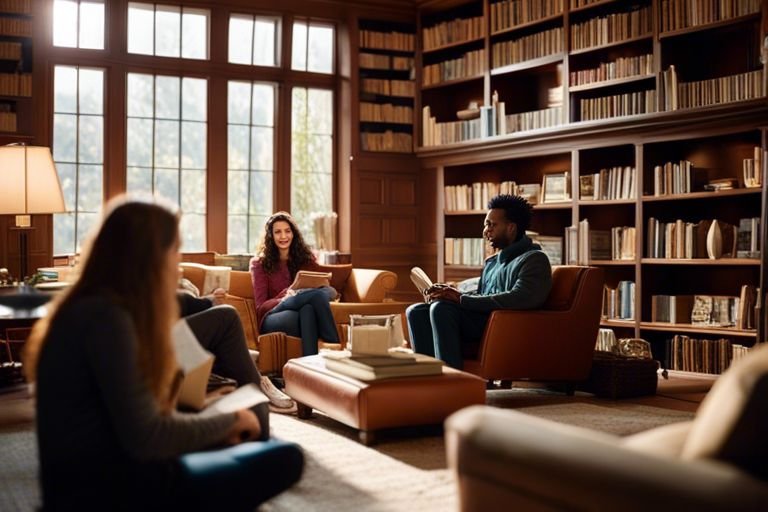 bibliomania and social health correlation mck People reading in cozy home library setting.